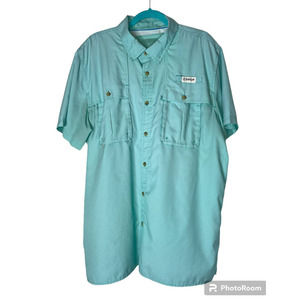 Magellan Outdoors Men's Shirt Size XL in Green and White Check Short Sleeve